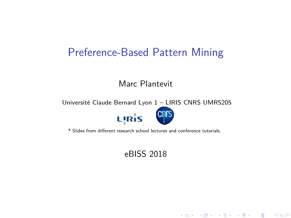 Preference-Based Pattern Mining