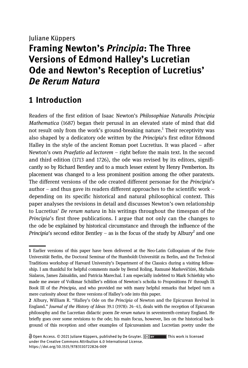 Framing Newton's Principia: the Three Versions of Edmond Halley's