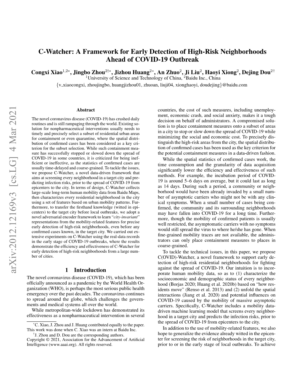 Arxiv:2012.12169V3 [Cs.LG] 4 Mar 2021