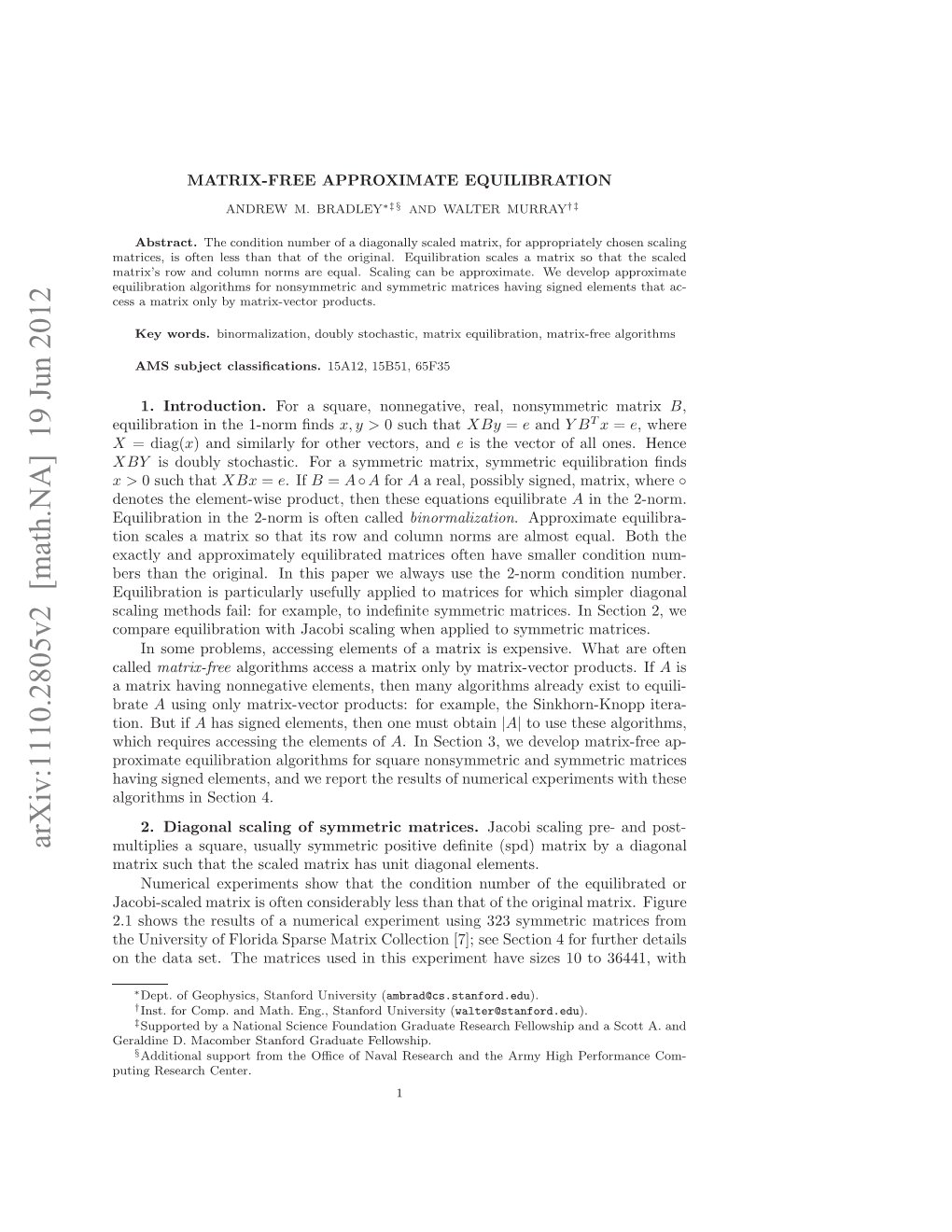 Matrix-Free Approximate Equilibration 3