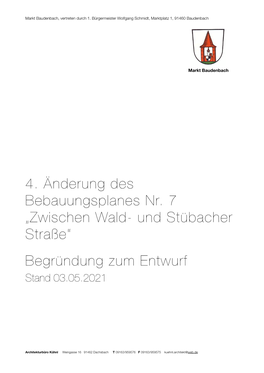 Begründung Entwurf 4. Änderung Stühbacher Straße 7 Hambühl