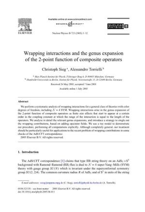 Wrapping Interactions and the Genus Expansion of the 2-Point Function of Composite Operators