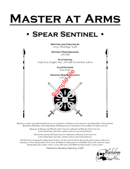 Master at Arms • Spear Sentinel •