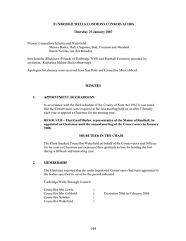Conservators Minutes 2007 – 2014