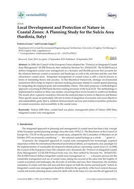 Local Development and Protection of Nature in Coastal Zones: a Planning Study for the Sulcis Area (Sardinia, Italy)