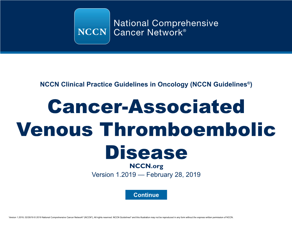 NCCN Guidelines ®