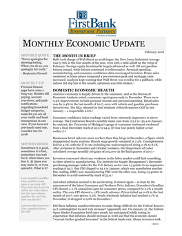 Monthly Economic Update