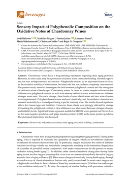 Sensory Impact of Polyphenolic Composition on the Oxidative Notes of Chardonnay Wines