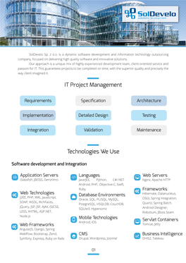 Technologies We Use IT Project Management