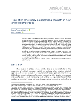 Party Organizational Strength in New and Old Democracies