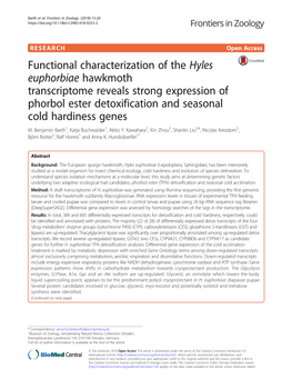 Functional Characterization of the Hyles Euphorbiae Hawkmoth