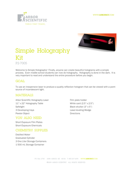Simple Holography Kit P2-7005
