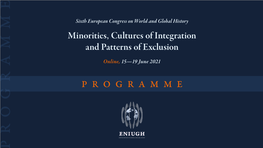 Sixth European Congress on World and Global History Minorities, Cultures of Integration and Patterns of Exclusion