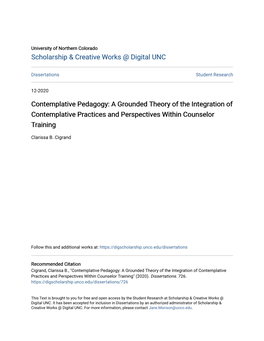 Contemplative Pedagogy: a Grounded Theory of the Integration of Contemplative Practices and Perspectives Within Counselor Training