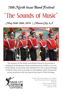 “The Sounds of Music” May 26Th-30Th, 2016 | Mason City, IA