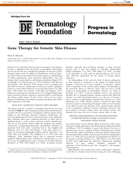 Gene Therapy for Genetic Skin Disease