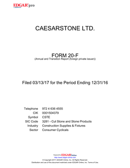 Caesarstone Ltd