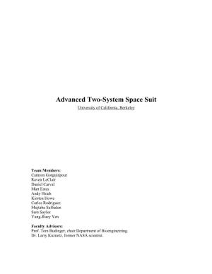 Advanced Two-System Space Suit University of California, Berkeley