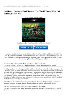 Download Soul Harvest: the World Takes Sides: Left Behind, Book 4 PDF