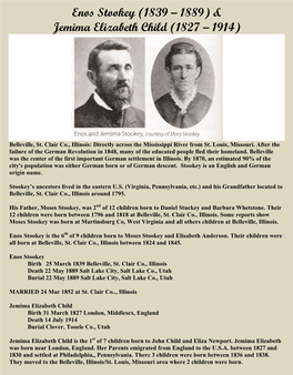 Enos Stookey (1839 – 1889) & Jemima Elizabeth Child