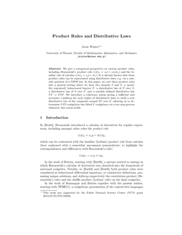 Product Rules and Distributive Laws