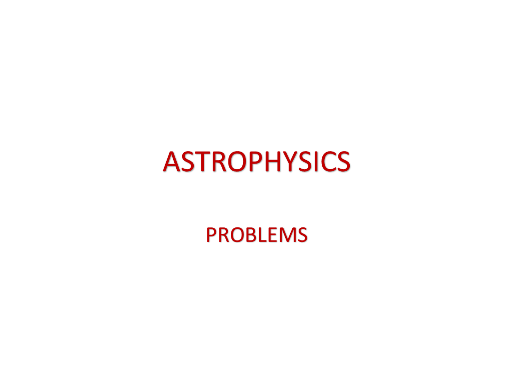 Astrophysics