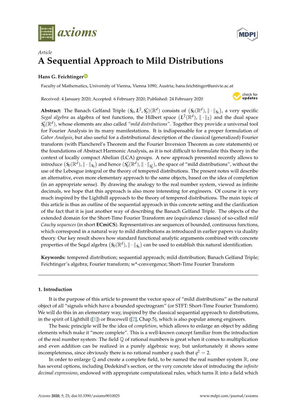 A Sequential Approach to Mild Distributions