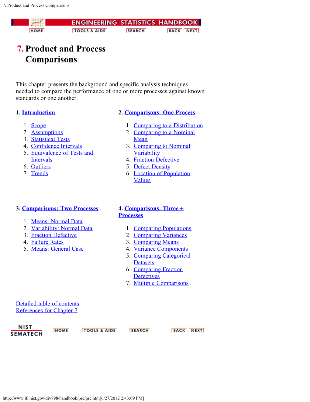 7. Product and Process Comparisons