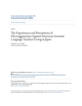The Experiences and Perceptions of Microaggressions Against American Assistant Language Teachers Living in Japan