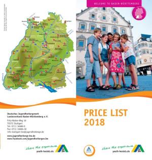 Price List 2018
