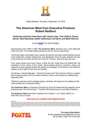 The American West from Executive Producer Robert Redford