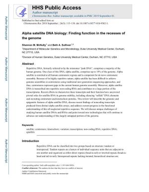 Alpha Satellite DNA Biology: Finding Function in the Recesses of the Genome