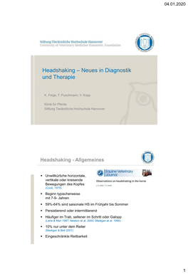Headshaking – Neues in Diagnostik Und Therapie