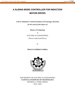 A Sliding Mode Controller for Induction Motor Drives