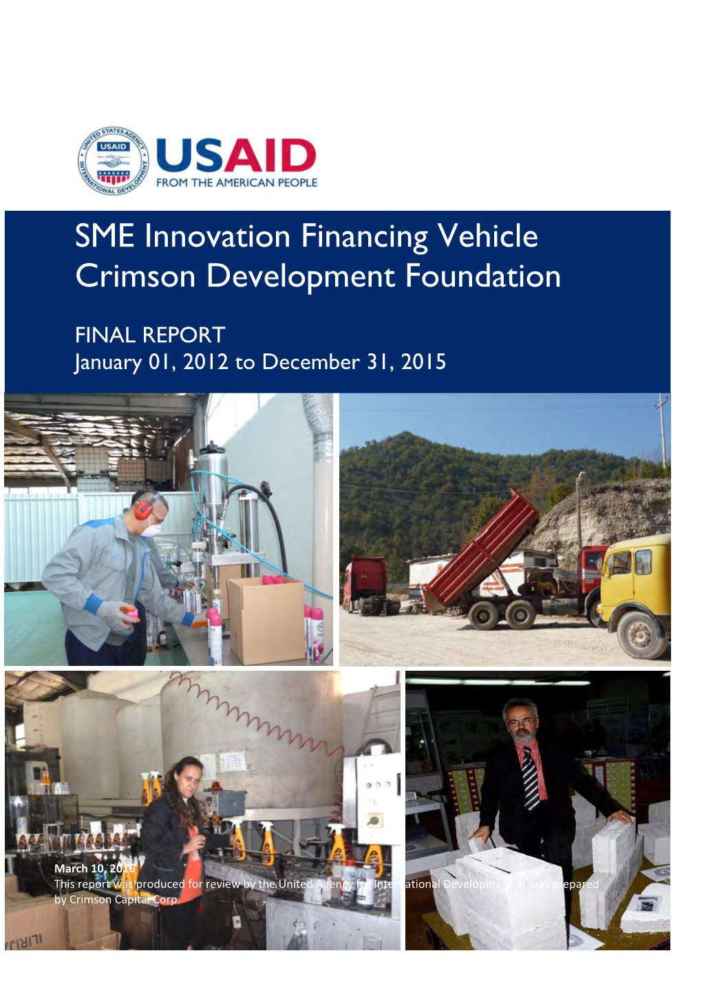 SME Innovation Financing Vehicle Crimson Development Foundation