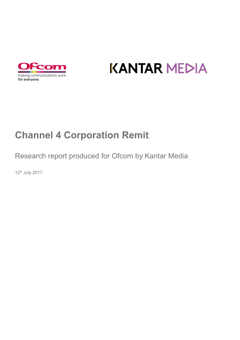 Channel 4 Corporation Remit Research Report 2017