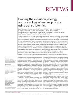 Probing the Evolution, Ecology and Physiology of Marine Protists Using Transcriptomics