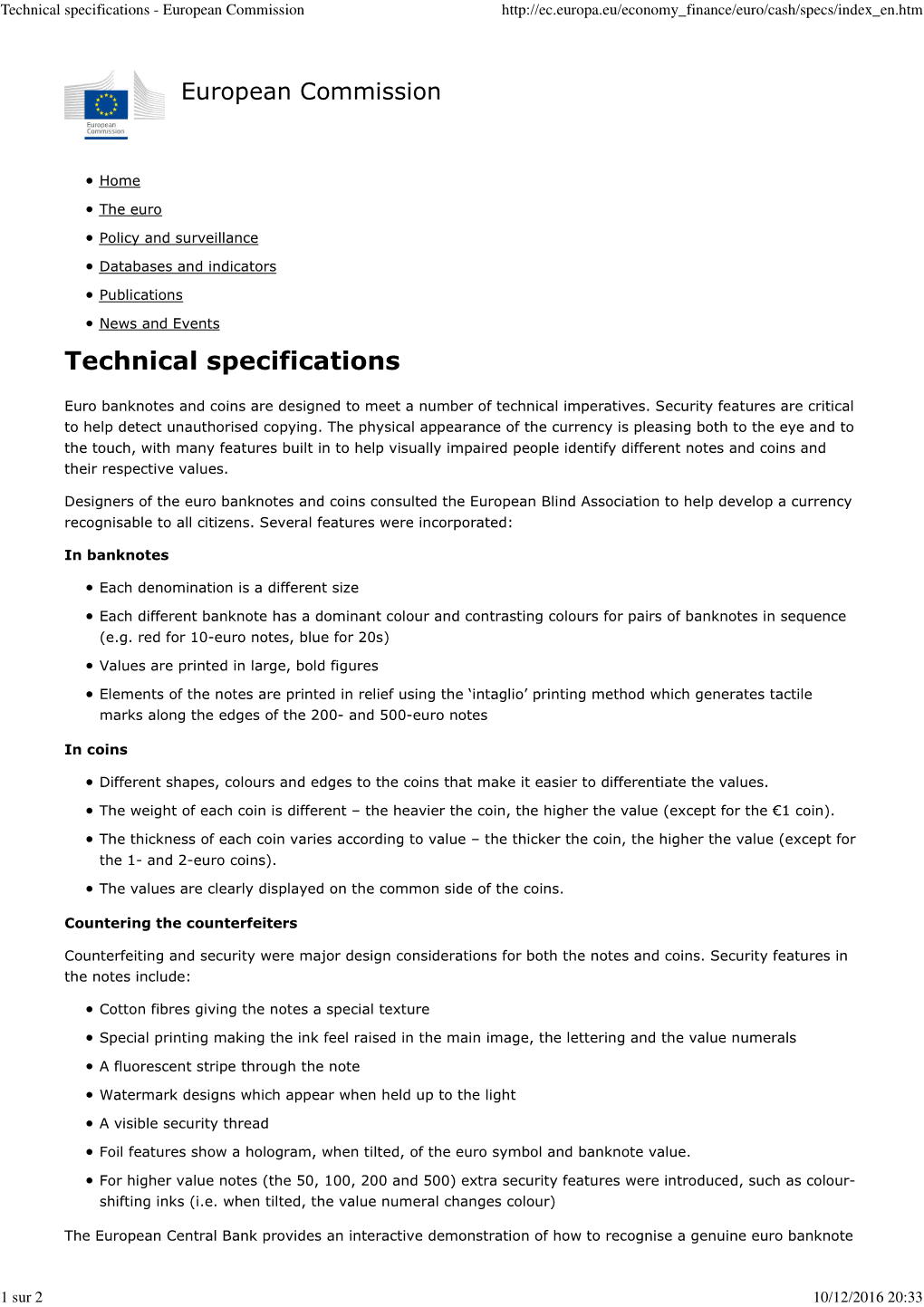 Technical Specifications - European Commission