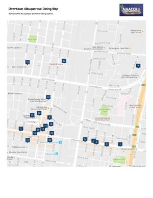 Downtown Albuquerque Dining Map Below Are the Albuquerque Downtown Dining Options