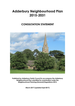 Adderbury Neighbourhood Plan 2015-2031