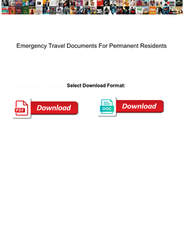 Emergency Travel Documents for Permanent Residents