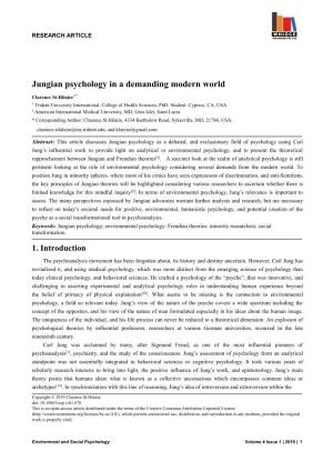 Jungian Psychology in a Demanding Modern World