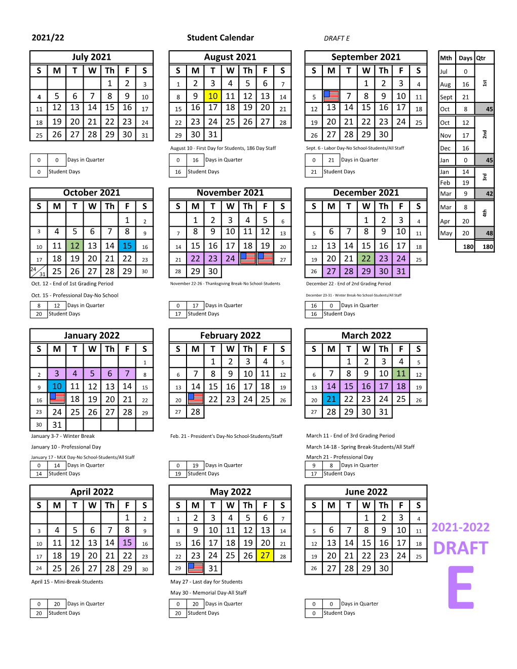 2021-2022 and 2022-2023 Proposed School Calendars.Pdf - DocsLib