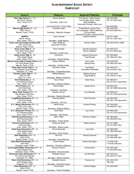 Alvin Independent School District Campus List