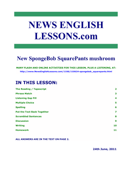 NEWS ENGLISH LESSONS.Com New Spongebob Squarepants