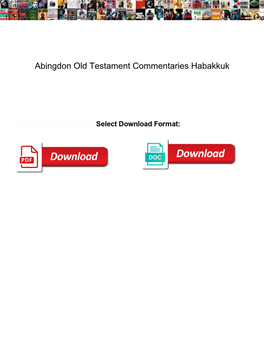 Abingdon Old Testament Commentaries Habakkuk