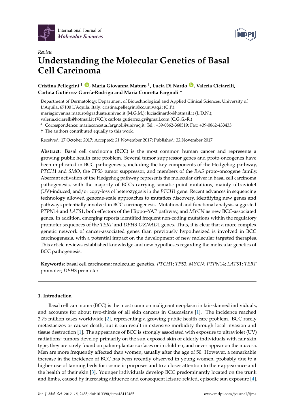 Understanding the Molecular Genetics of Basal Cell Carcinoma