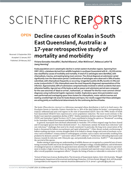 Decline Causes of Koalas in South East Queensland, Australia