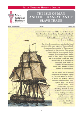 The Isle of Man and the Transatlantic Slave Trade