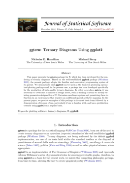 Ggtern: Ternary Diagrams Using Ggplot2